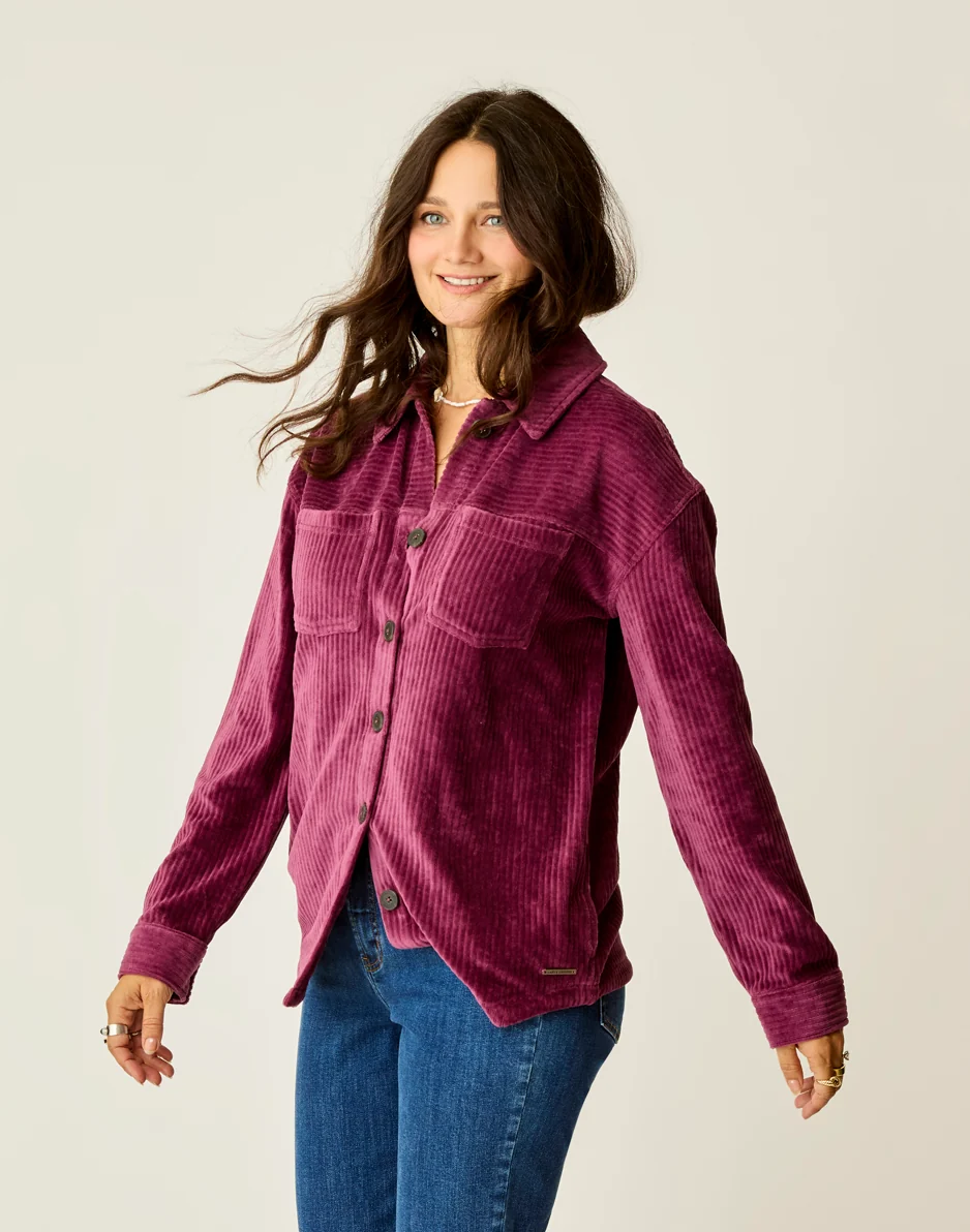 Hudson Stretch Cord Shacket: Nirvana - Image 3