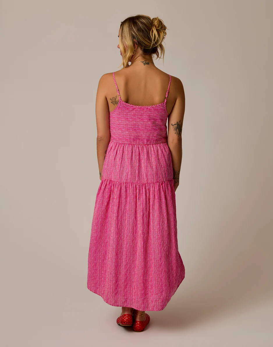 Jacey Textured Dress: Watercolor Stripe - Image 5