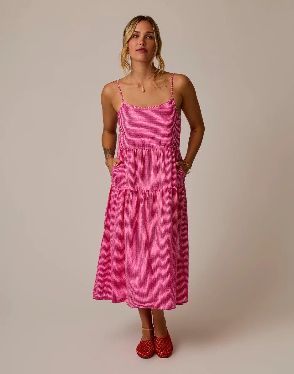 Jacey Textured Dress: Watercolor Stripe - Image 6