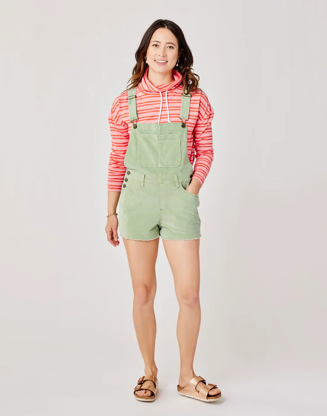 Jason Overall Short: Light Olive - FINAL SALE - Image 2