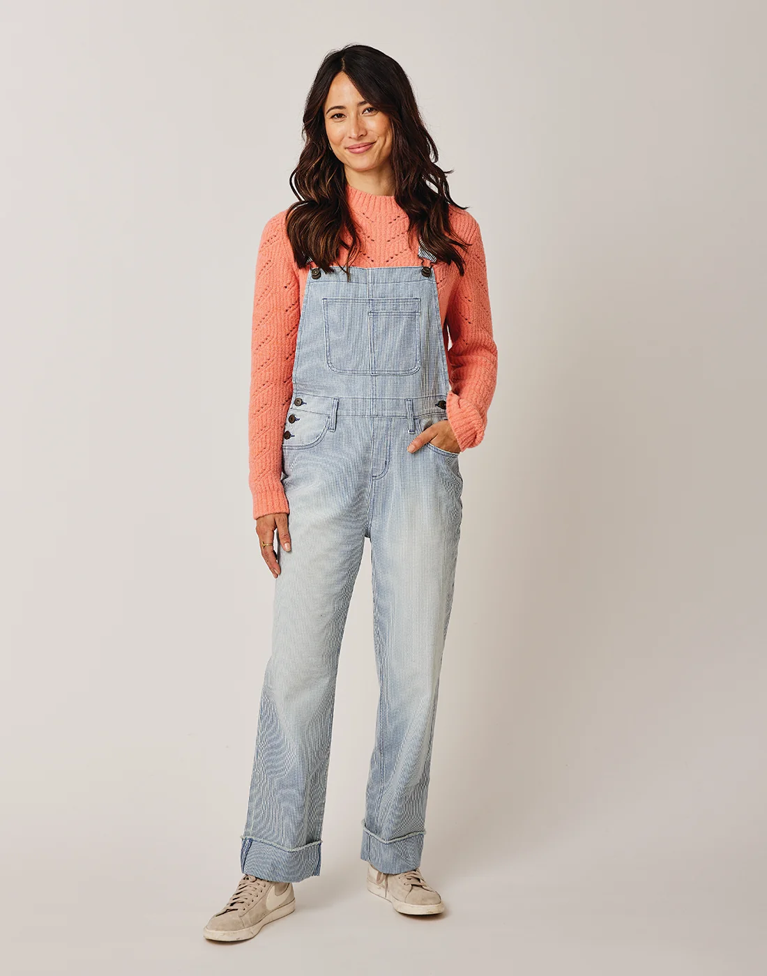 Jason Railroad Stripe Overall: Indigo Stripe - FINAL SALE - Image 2