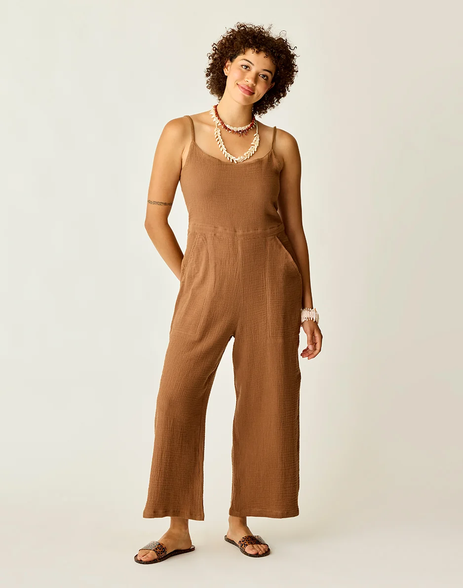 Knox Gauze Jumpsuit: Rum - FINAL SALE - Image 2