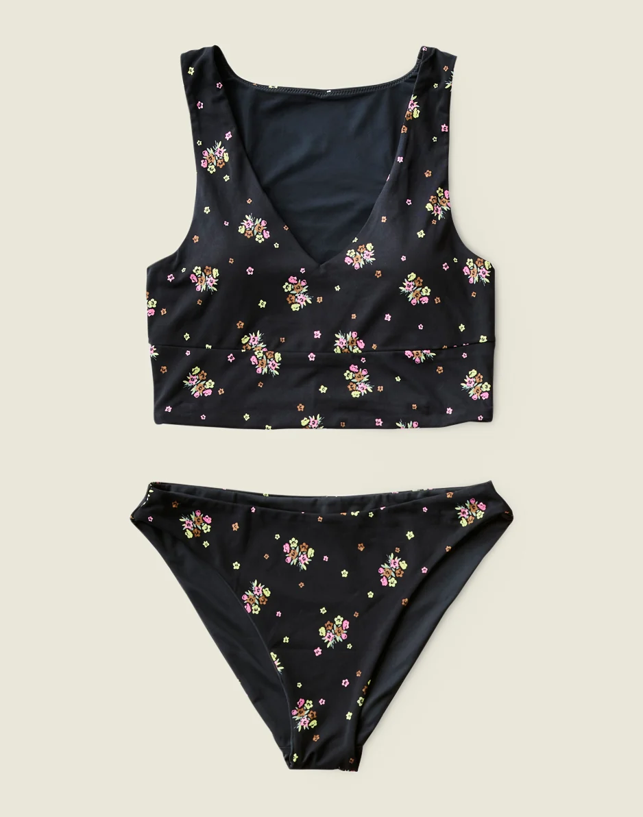 Landry Reversible Bottom: Black Floret/Black - FINAL SALE - Image 7