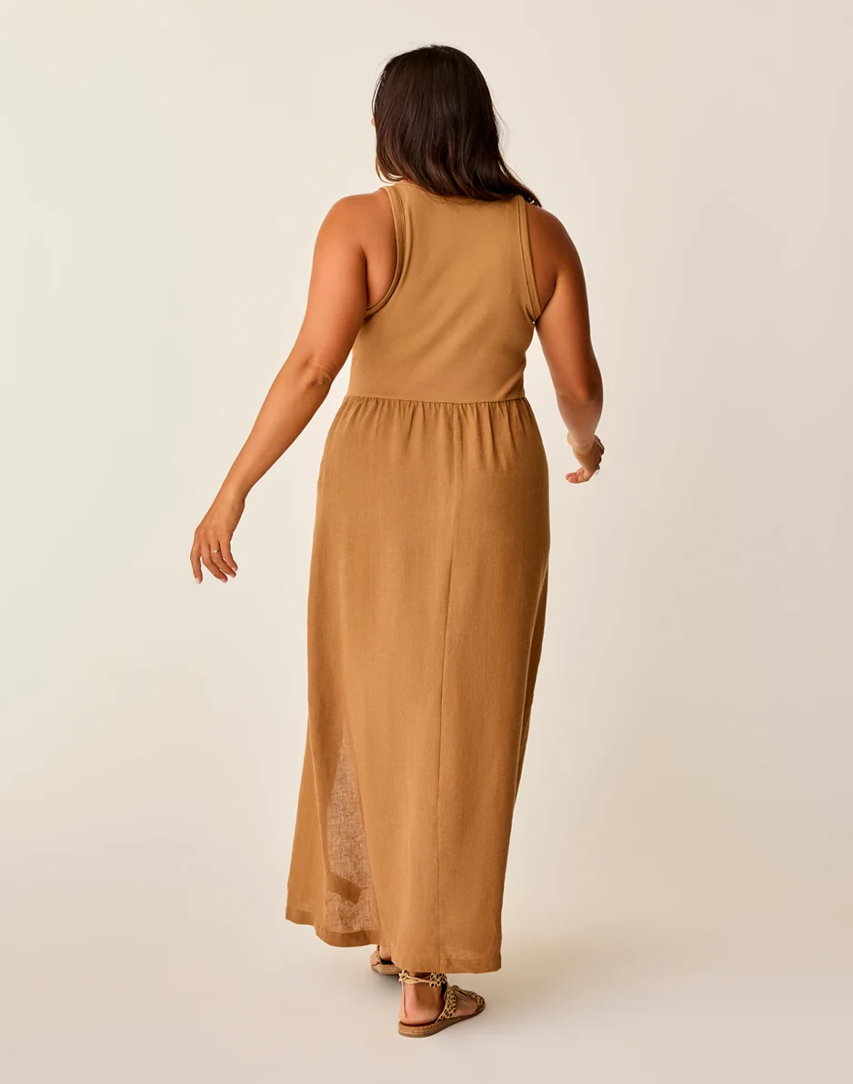 Lark Linen Dress: Rum Chambray - FINAL SALE - Image 3