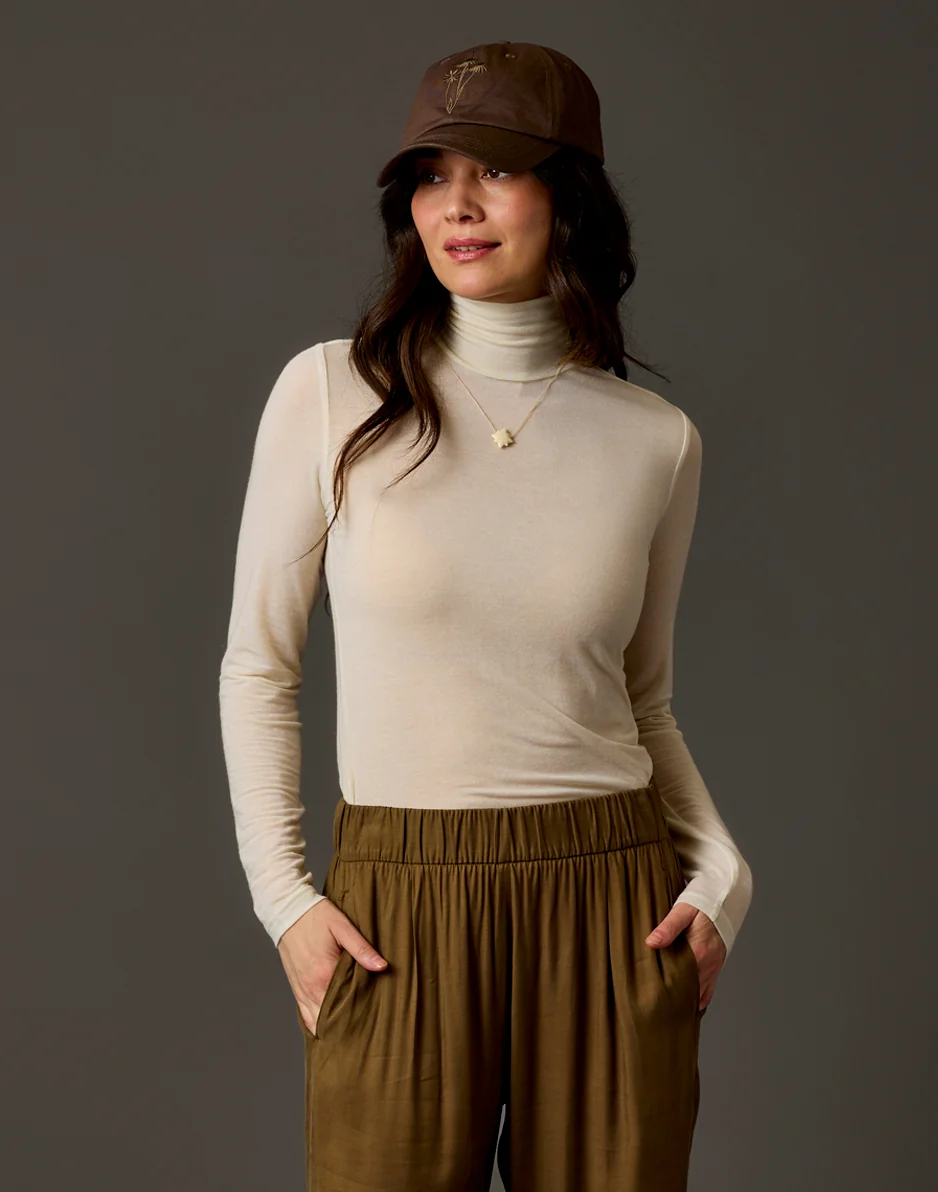 Lea Tissue Turtleneck: Birch