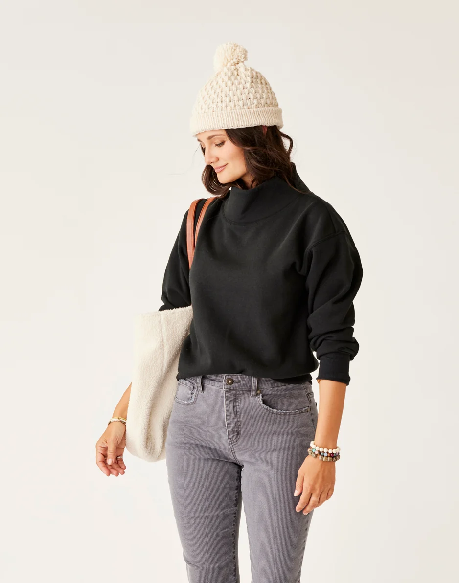 Lennox Fleece Top: Black - Image 3