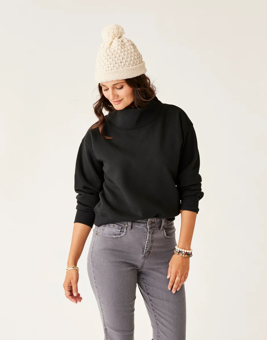 Lennox Fleece Top: Black - Image 4