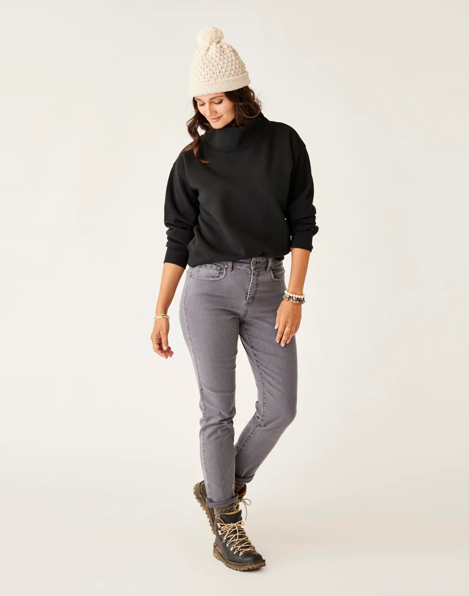 Lennox Fleece Top: Black - Image 5
