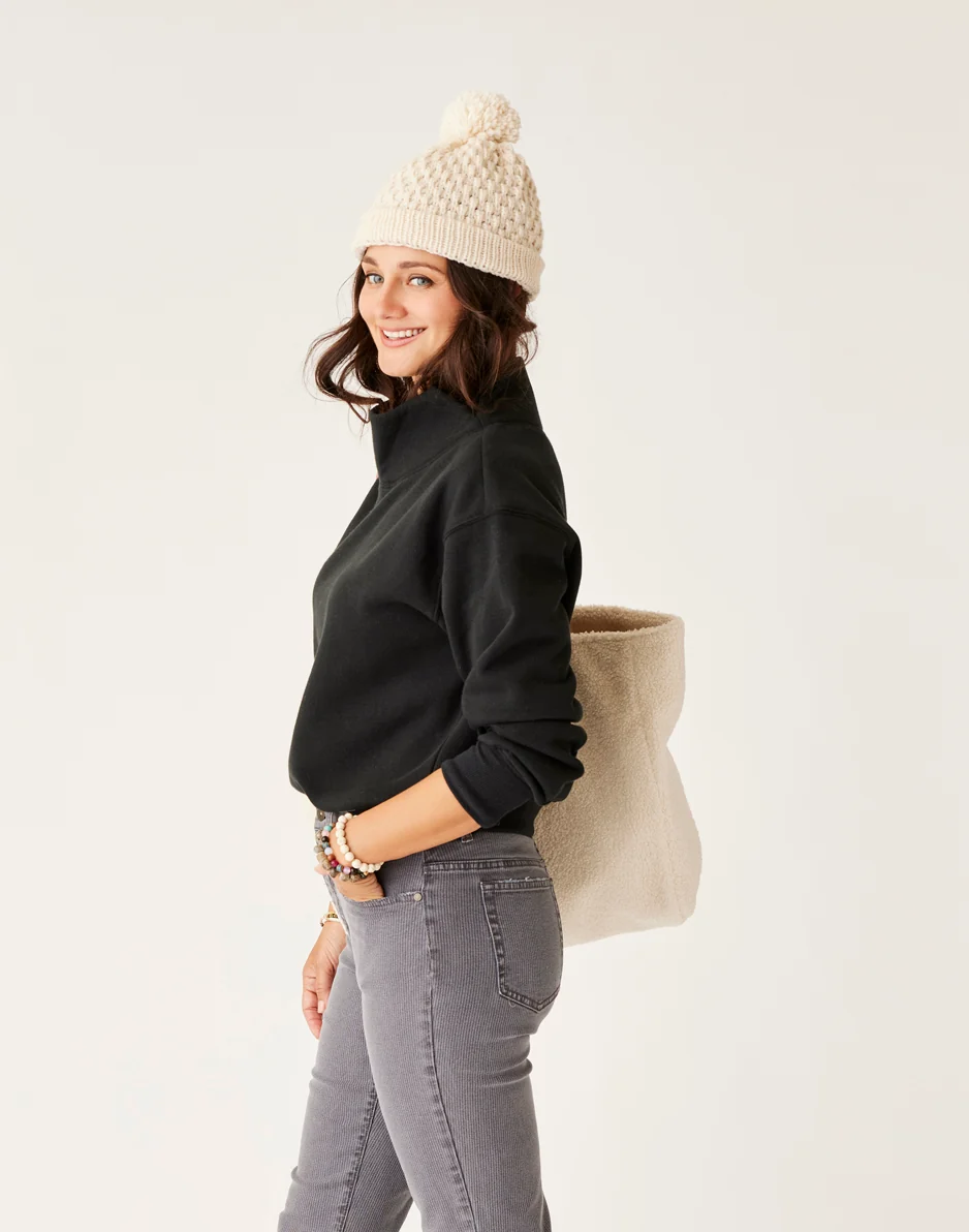 Lennox Fleece Top: Black - Image 6