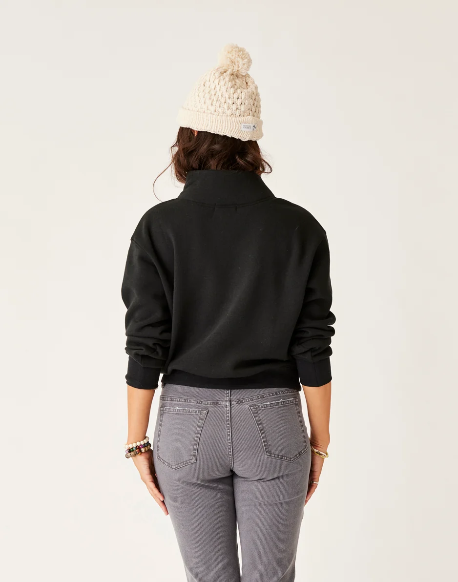 Lennox Fleece Top: Black - Image 7