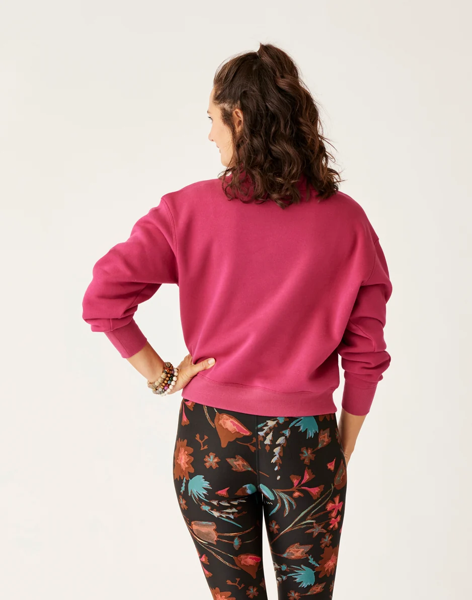 Lennox Fleece Top: Raspberry - FINAL SALE - Image 3