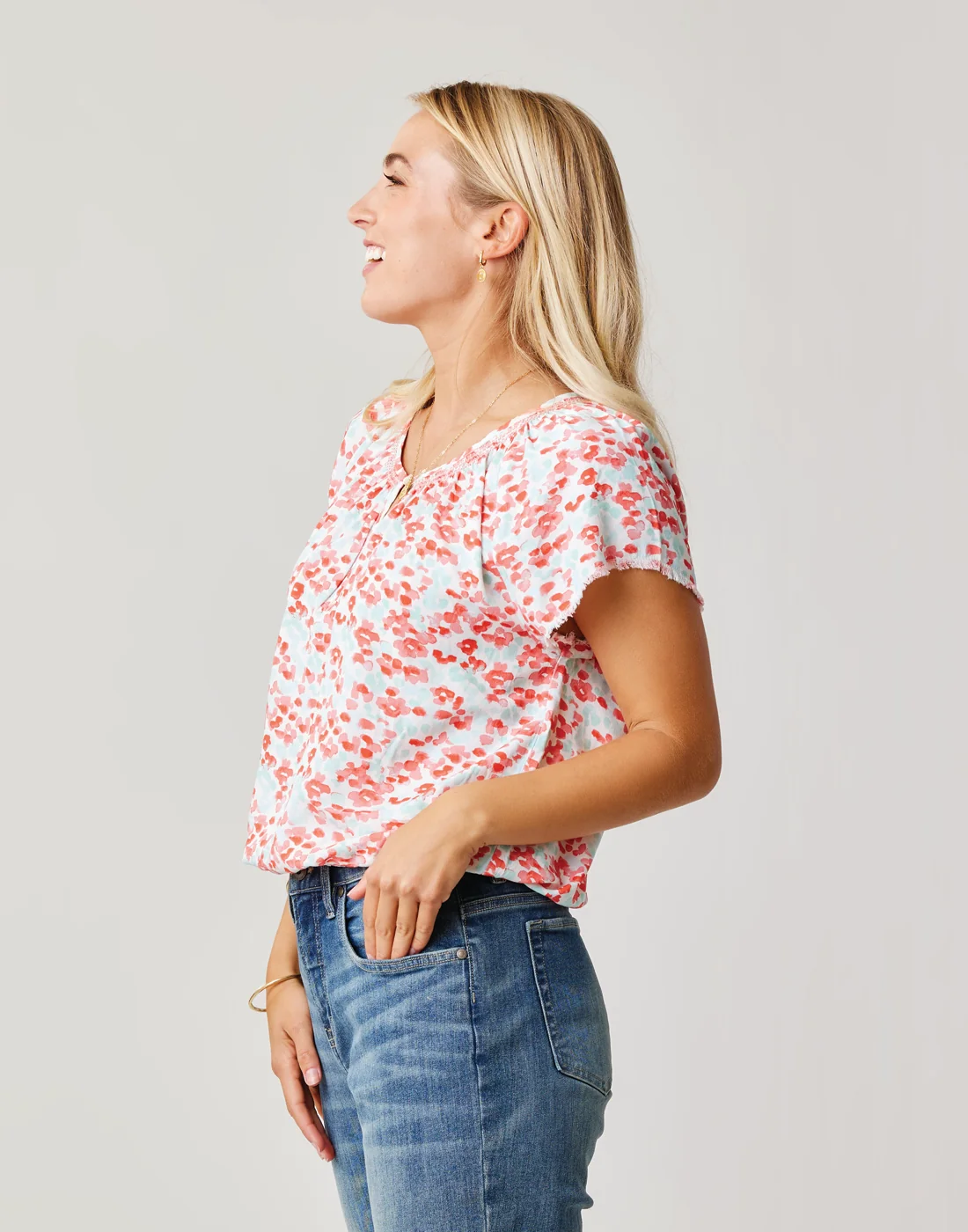 Lilly Top: Grapefruit Bloom - FINAL SALE