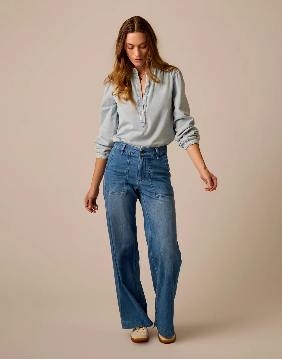 Marin Lightweight Denim Top: Savannah - Image 5
