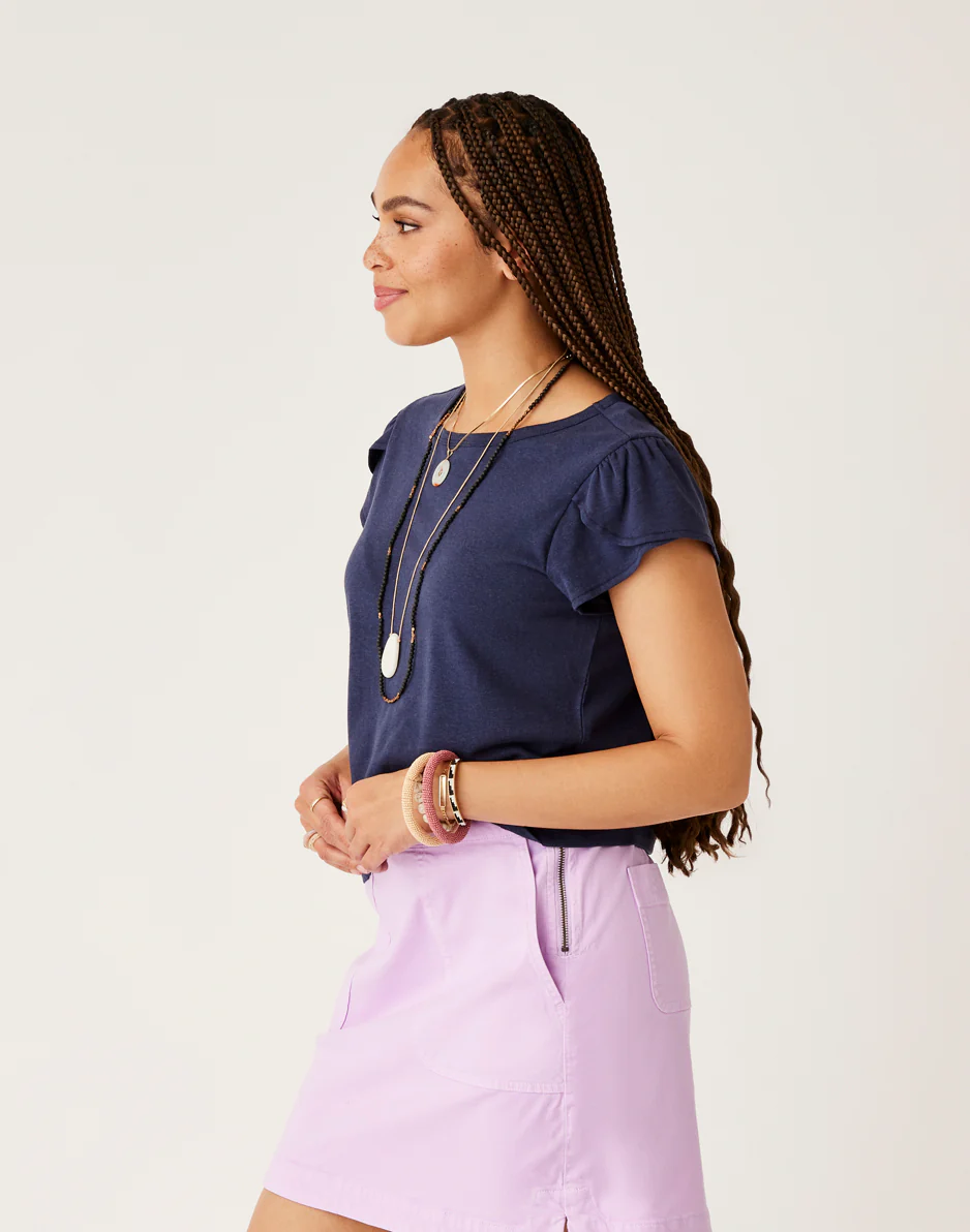 Mila Hemp Top: Navy - FINAL SALE - Image 2