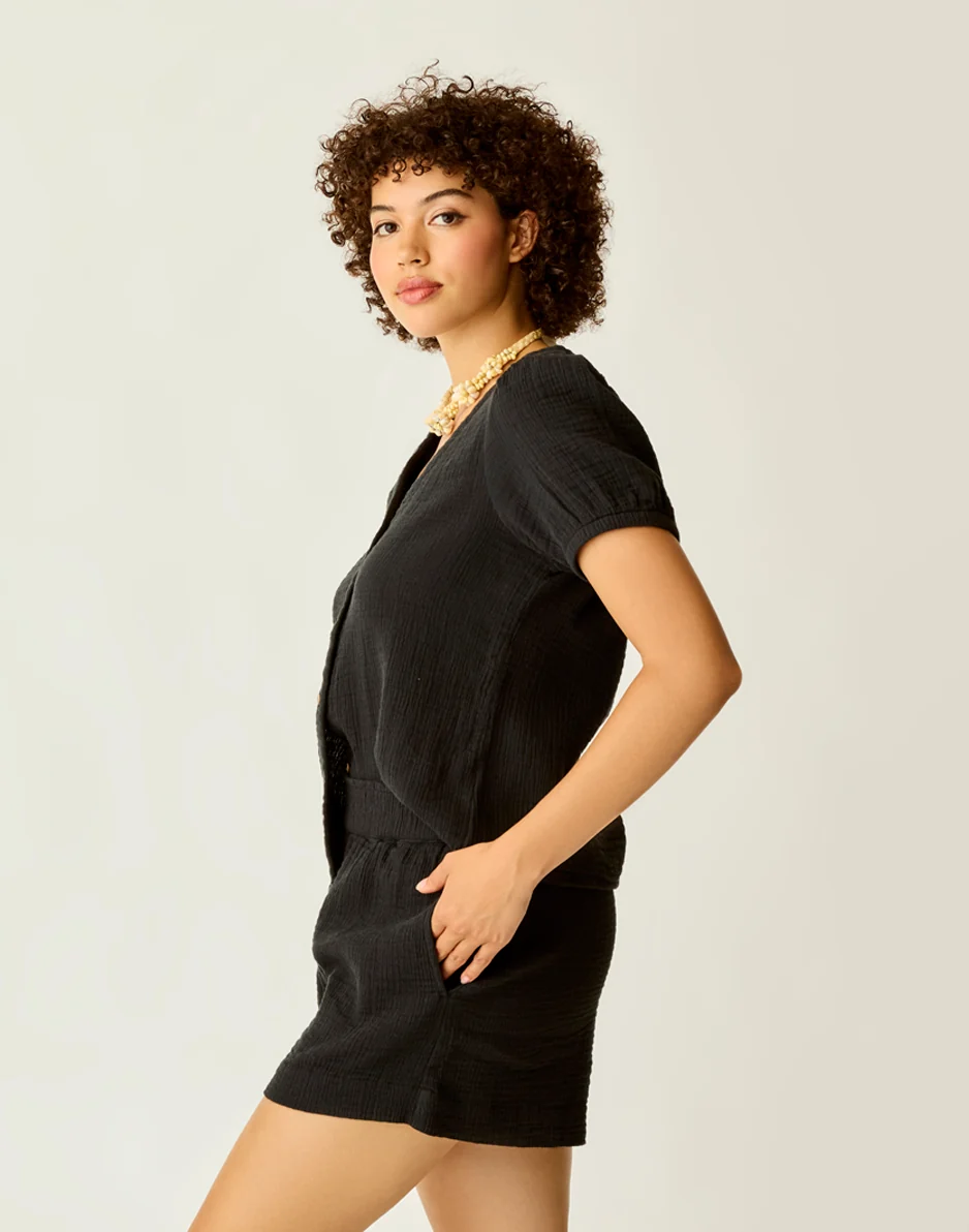 Milo Gauze Top: Black - Image 4