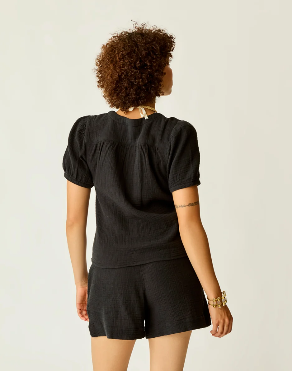 Milo Gauze Top: Black - Image 5