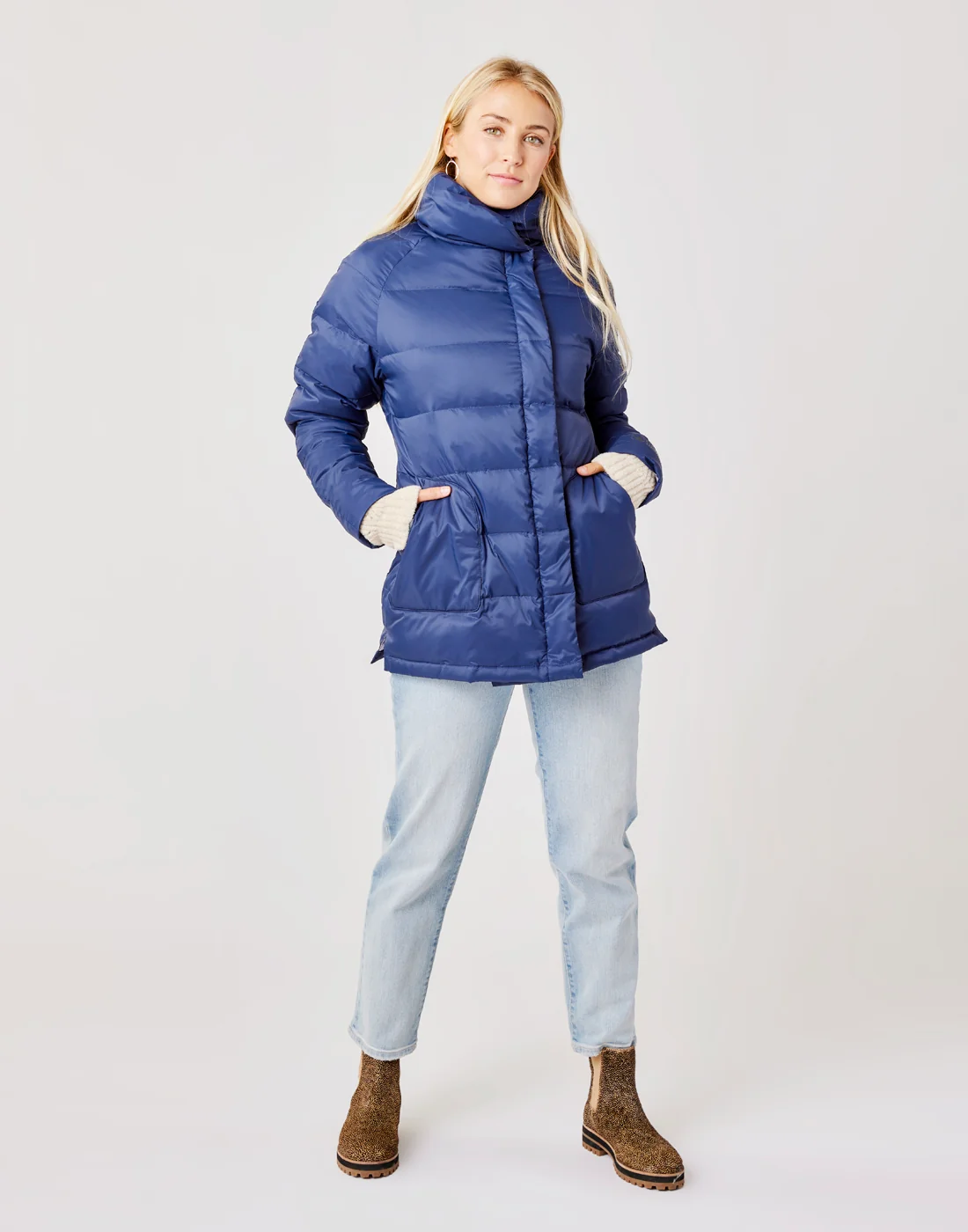 Minxy Down Jacket: Navy - FINAL SALE - Image 2