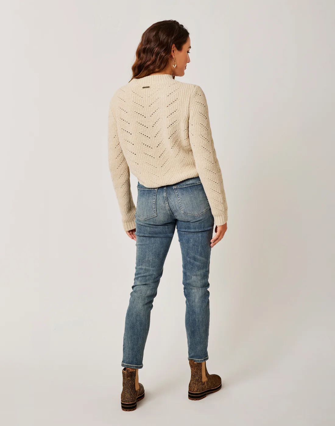 Monroe Sweater: Lt. Khaki Heather - FINAL SALE - Image 5