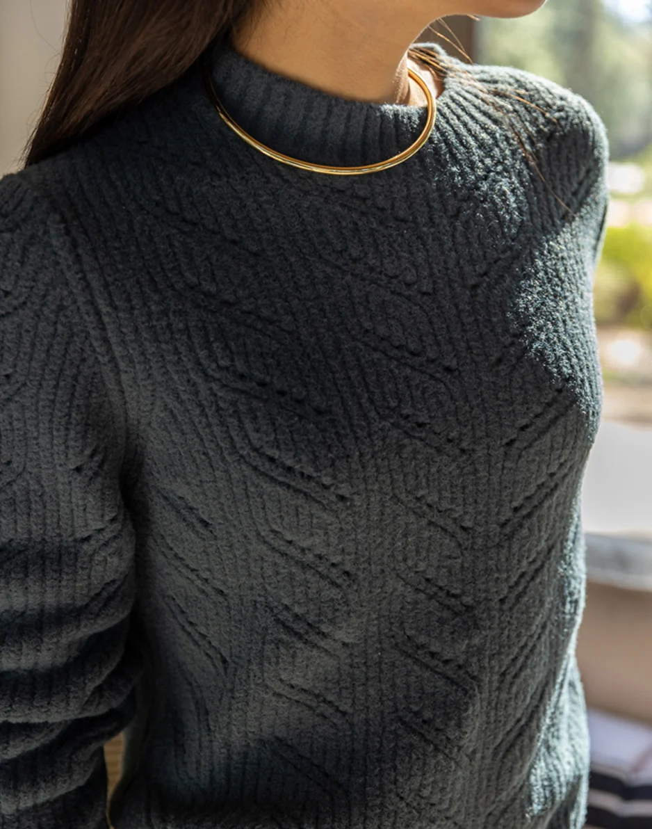 Monroe Sweater: Slate - FINAL SALE - Image 2