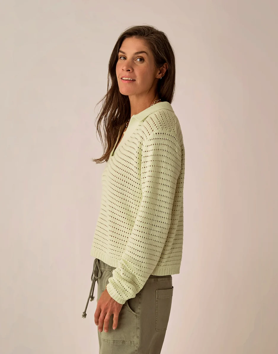 Morgan Polo Sweater: Honeydew - Image 3