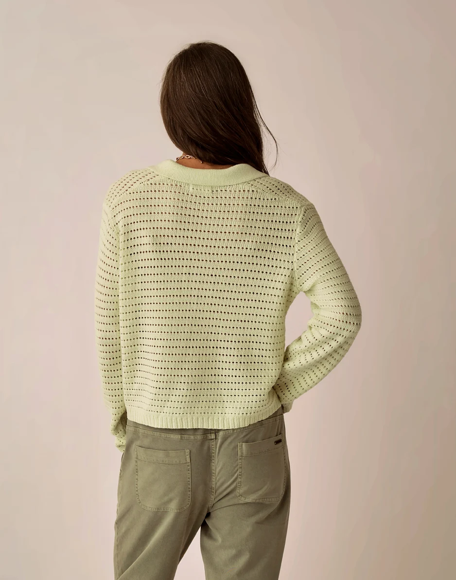 Morgan Polo Sweater: Honeydew - Image 4