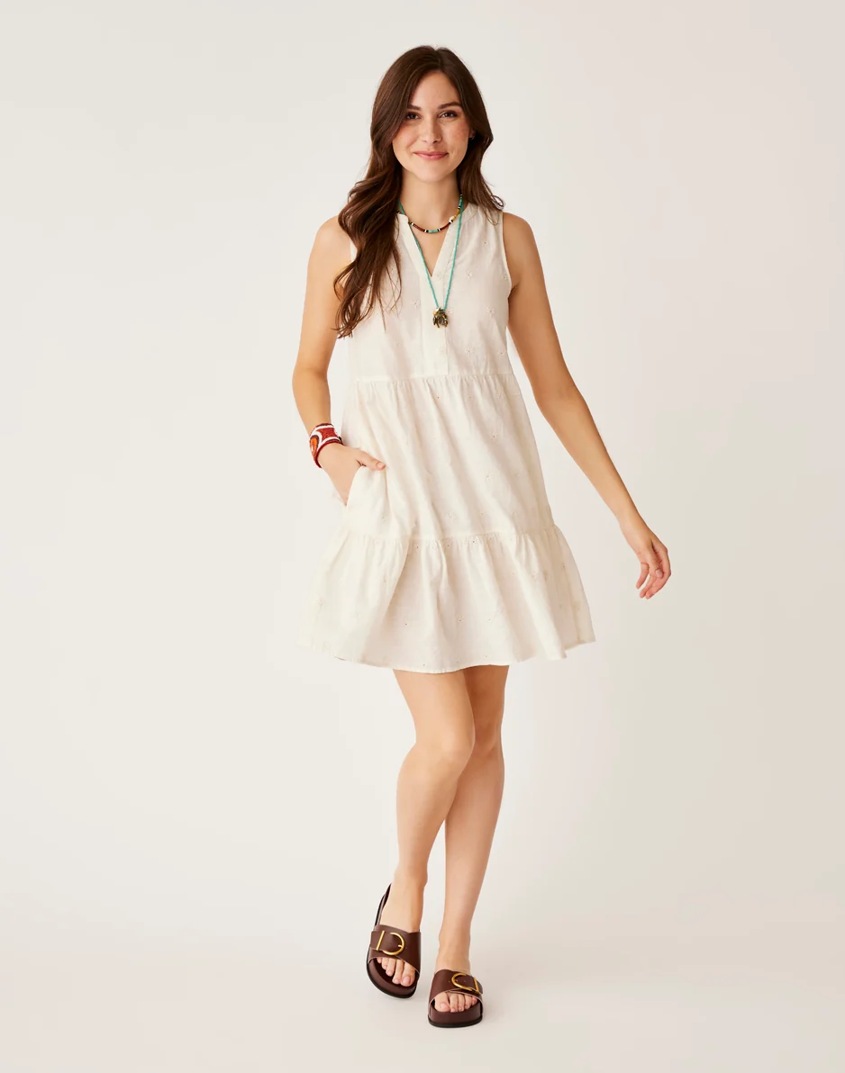 Nellie Eyelet Dress: Birch - FINAL SALE