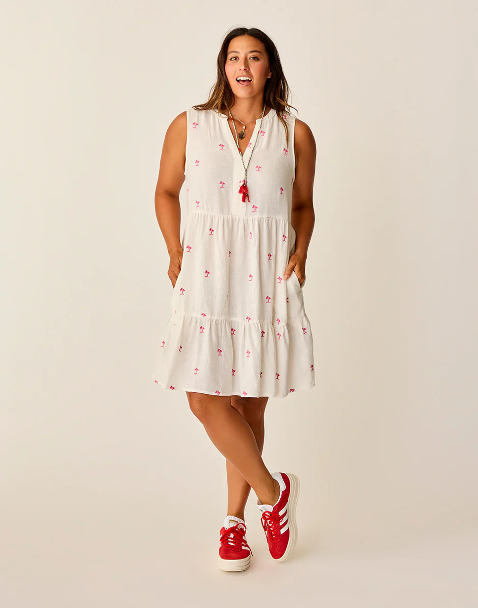 Nellie Linen Dress: Palm Embroidered - FINAL SALE - Image 5