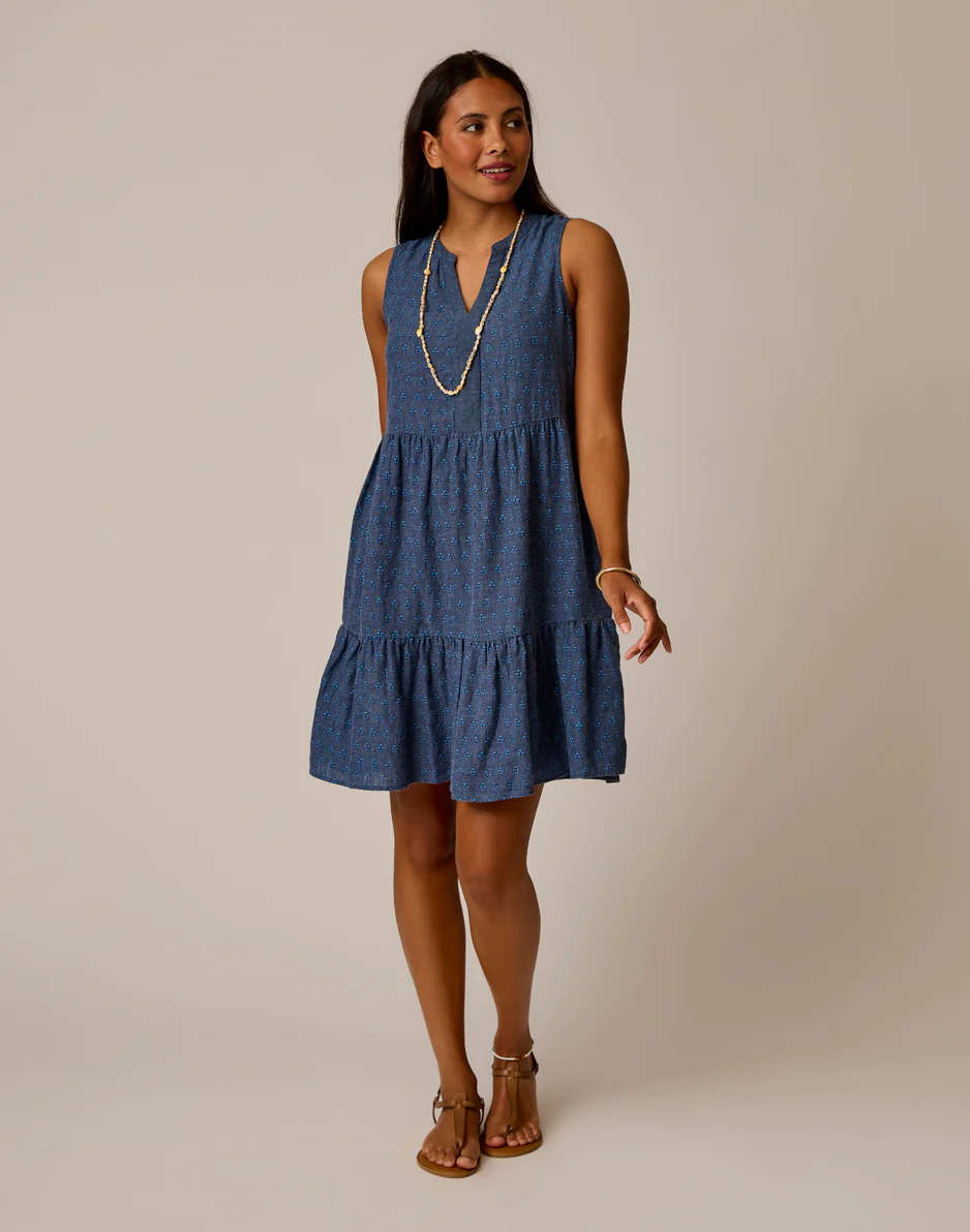 Nellie Linen Dress: Tossed Batik - Image 2