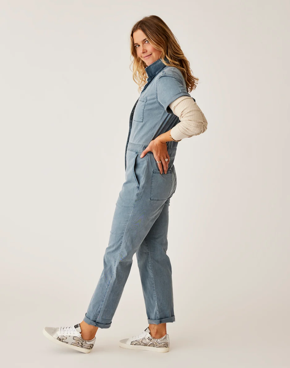 Nyla Twill Jumpsuit: Slate Sunkissed - FINAL SALE - Image 3