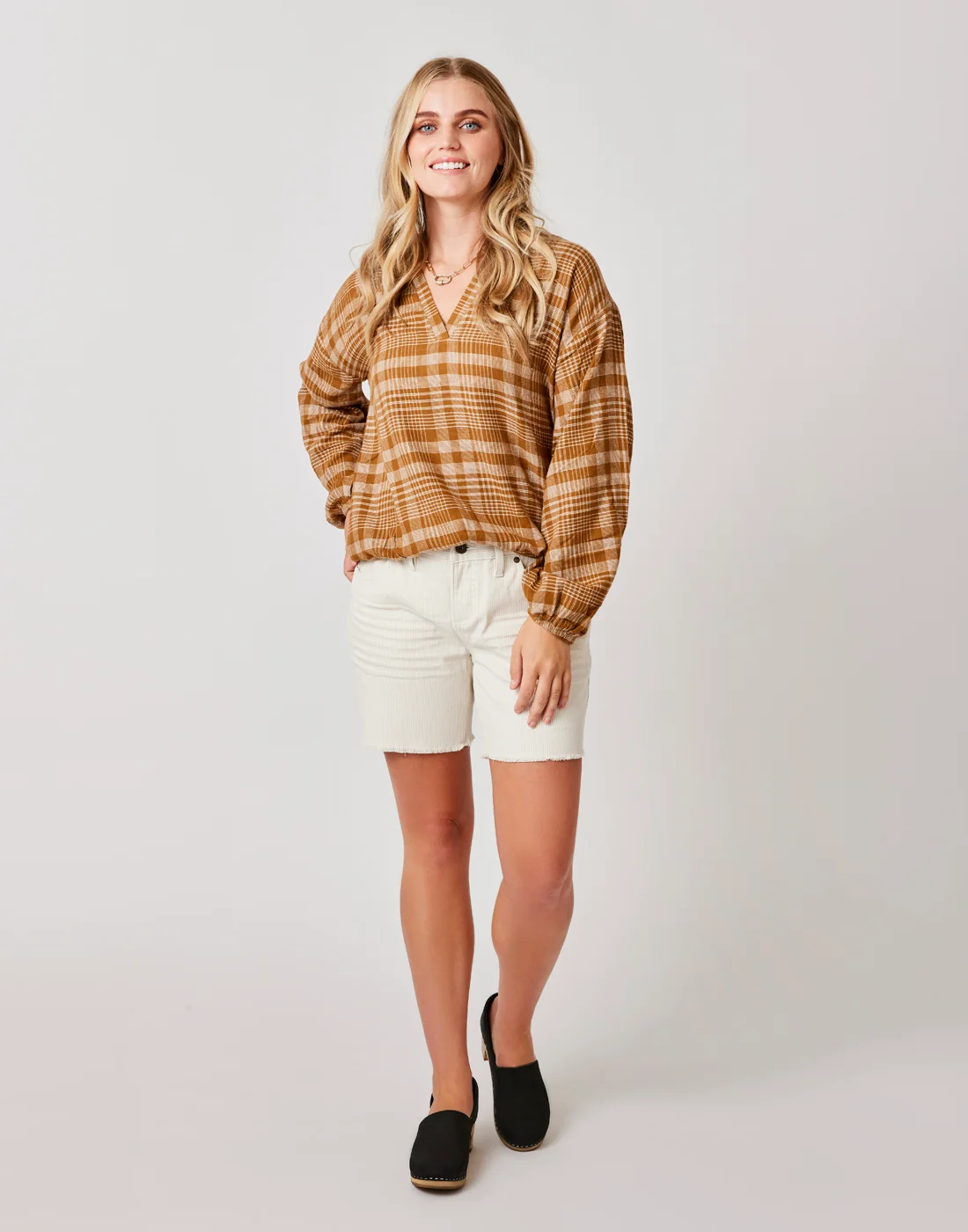 Oahu 6" Railroad Stripe Short: Birch Stripe - FINAL SALE