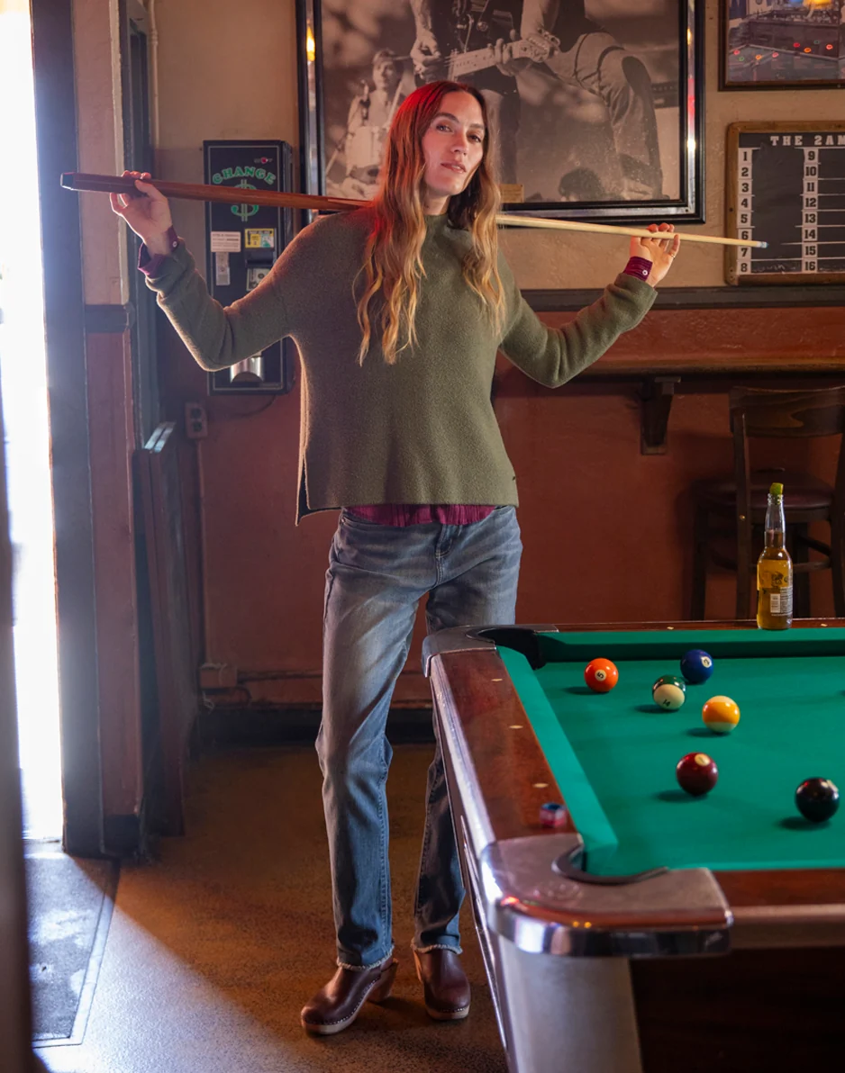 Olivia Plush Sweater: Fir Heather - Image 2