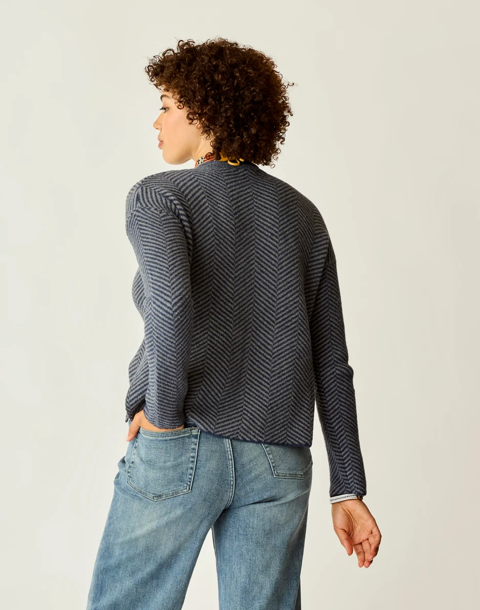 Olivia Plush Sweater: Navy Herringbone - FINAL SALE - Image 2