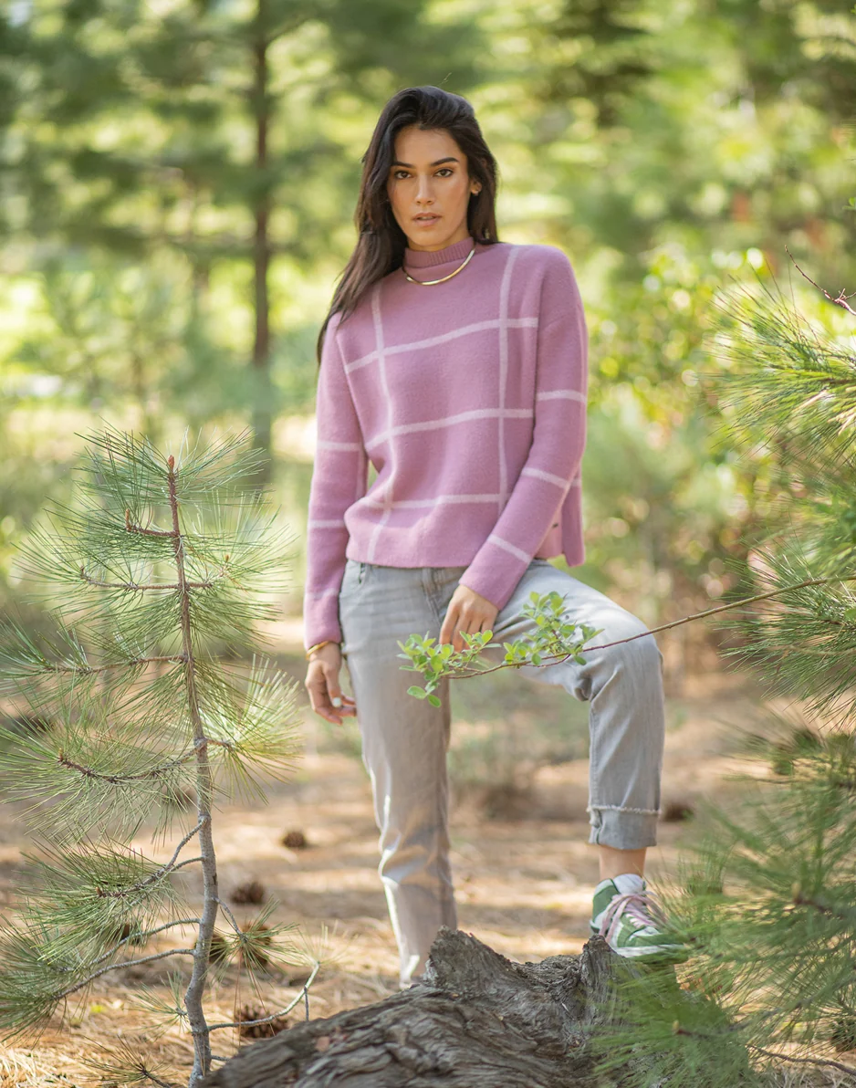 Olivia Plush Sweater: Orchid Birdseye - FINAL SALE - Image 2