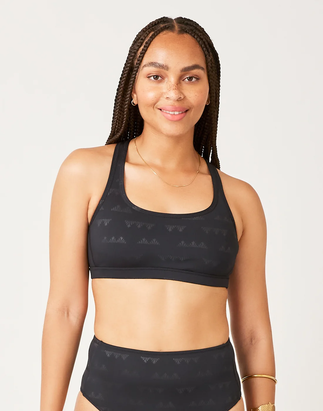 Palisades Top: Black Cascade Embossed - FINAL SALE