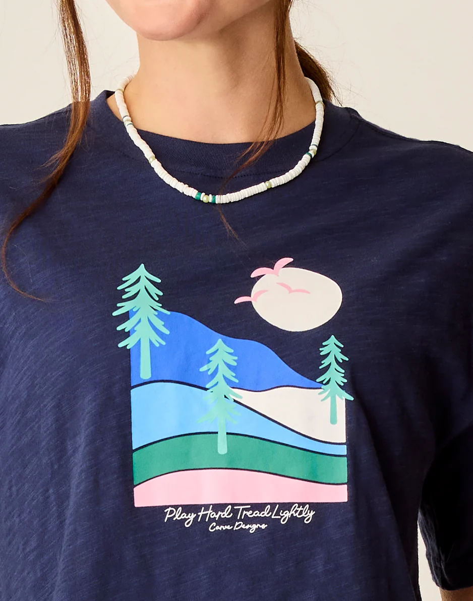 Parker Graphic Tee: Navy Scenic - FINAL SALE - Image 3