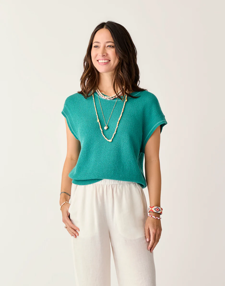 Phoebe Sweater Top: Jade - FINAL SALE