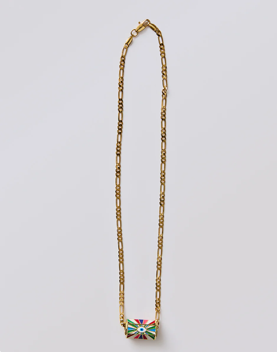 Rainbow Eye Necklace: Gold