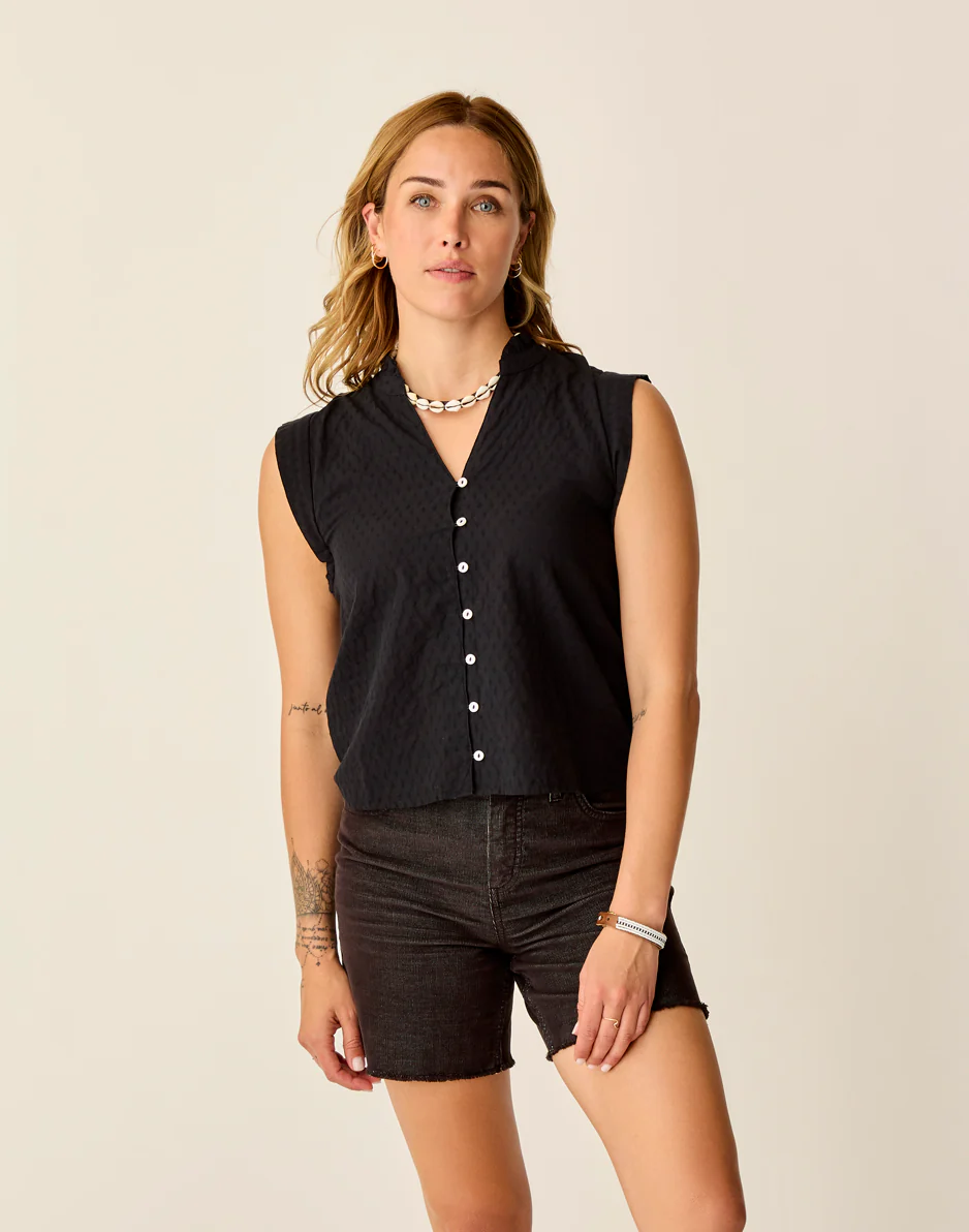 Reagan Top: Black Texture - FINAL SALE