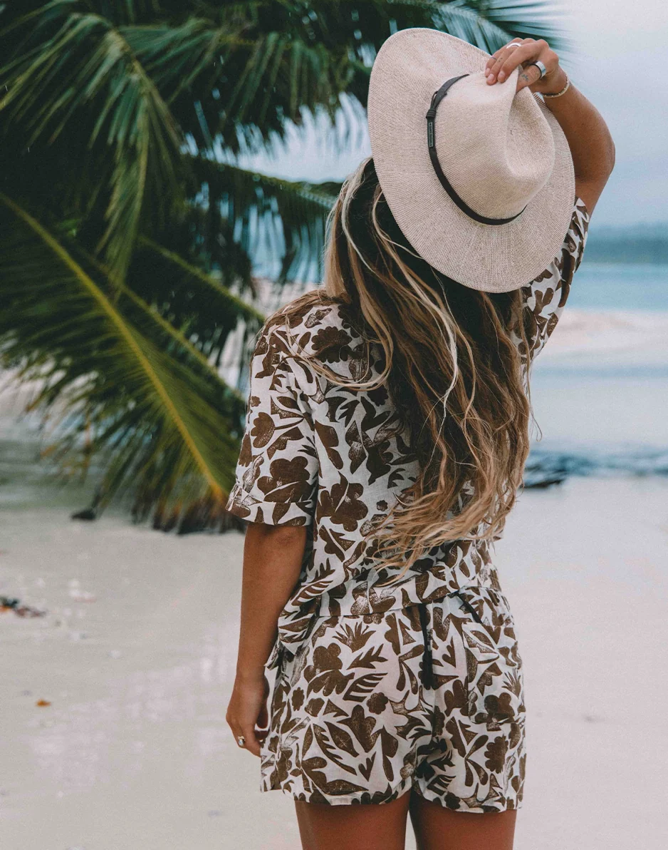 Luca Linen Shirt: Rum Print - FINAL SALE - Image 4