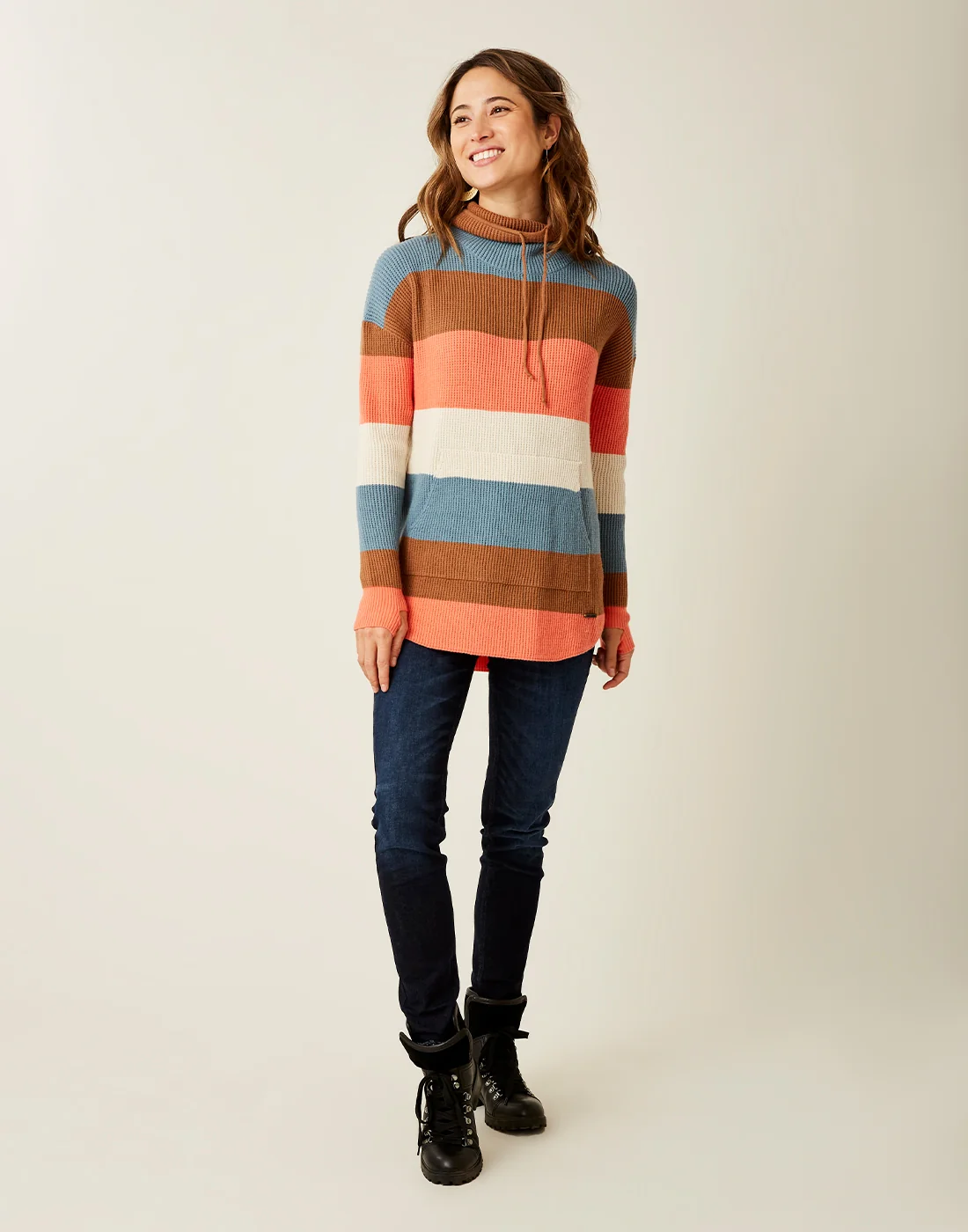 Rockvale Sweater: Coral Bold Stripe - FINAL SALE - Image 3