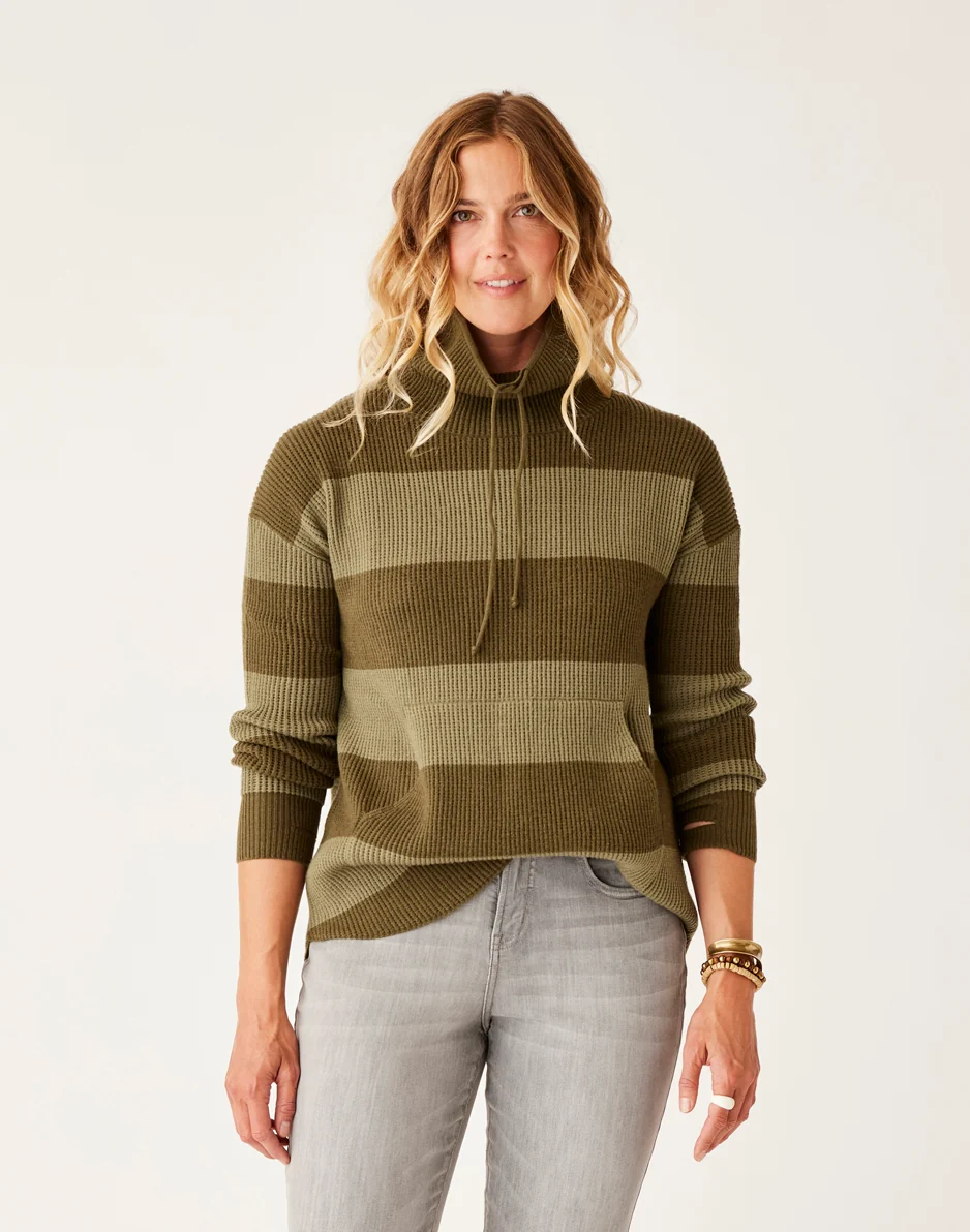 Rockvale Sweater: Lt. Fir Stripe - FINAL SALE