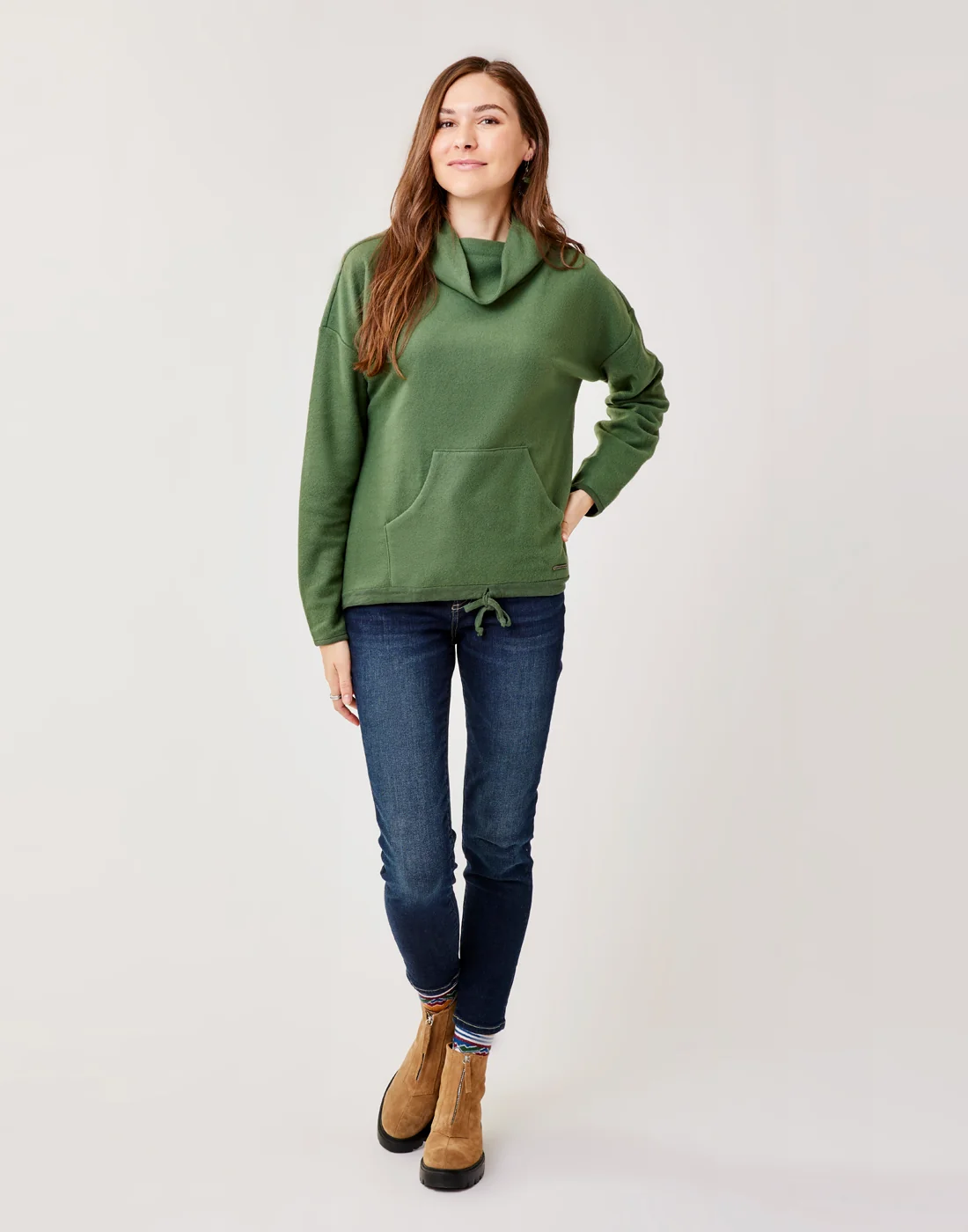Rowayton Cowl Neck: Cilantro - Image 2