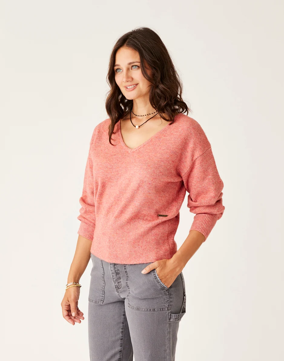 Ruth Reversible Fuzzy Sweater: Henna Heather - FINAL SALE - Image 2