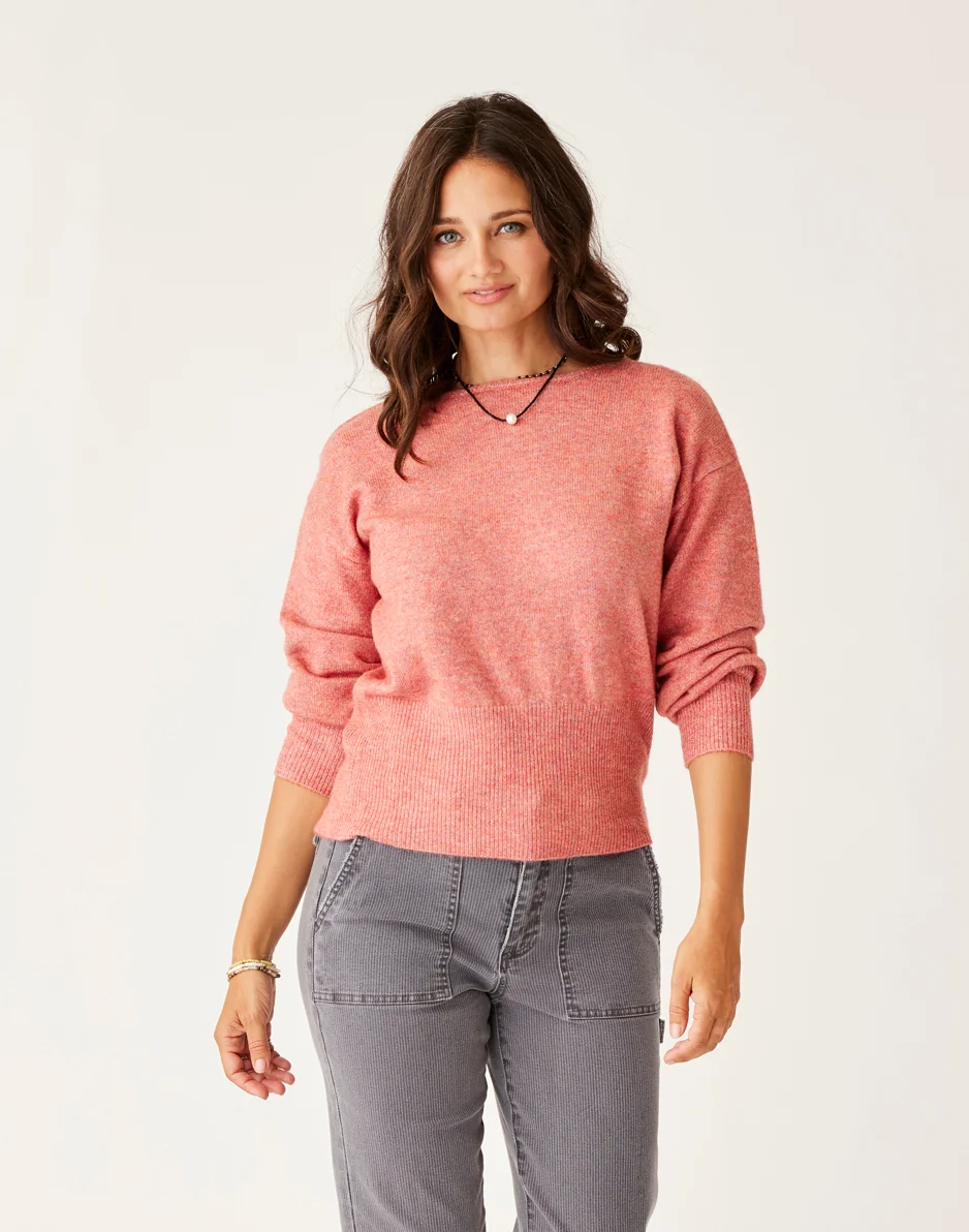 Ruth Reversible Fuzzy Sweater: Henna Heather - FINAL SALE - Image 3