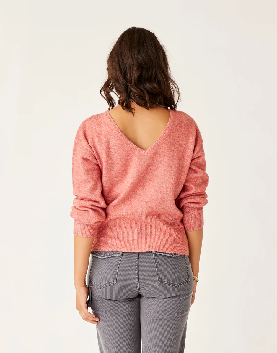 Ruth Reversible Fuzzy Sweater: Henna Heather - FINAL SALE - Image 5