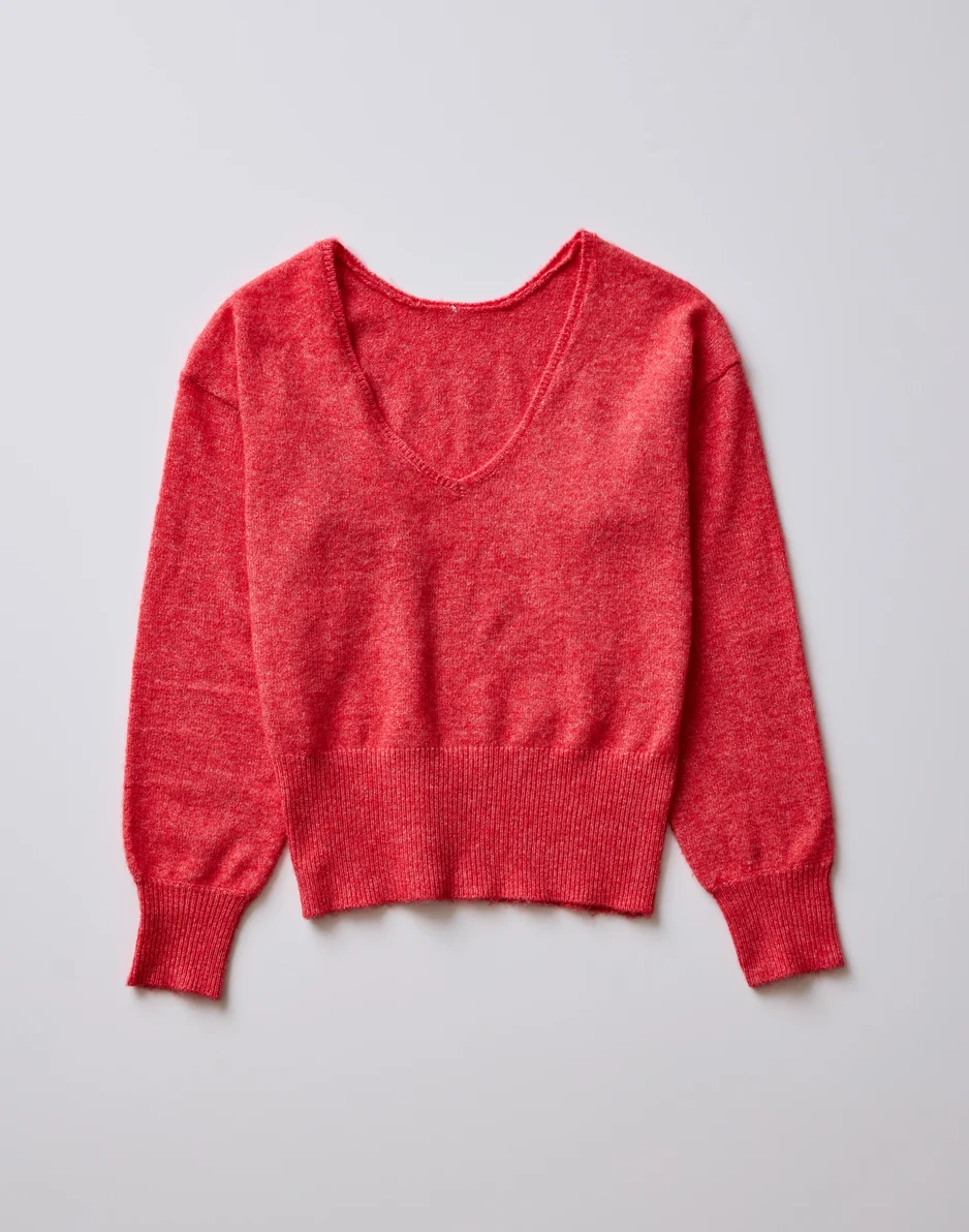 Ruth Reversible Fuzzy Sweater: Poinsettia - Image 2
