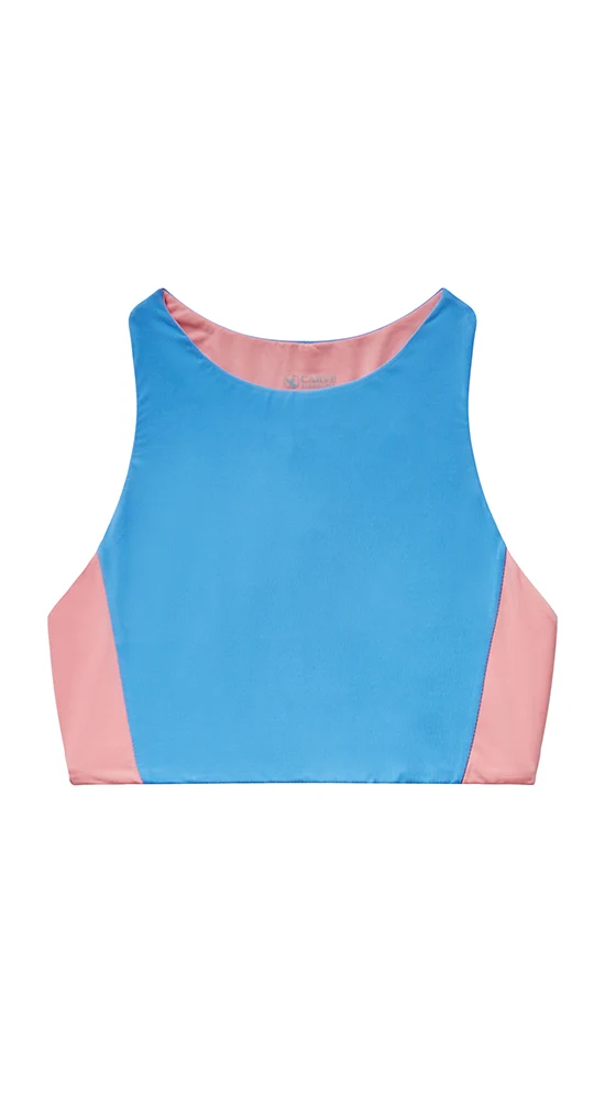 Sanitas Colorblock Top: Bluebay/Grapefruit - FINAL SALE - Image 4