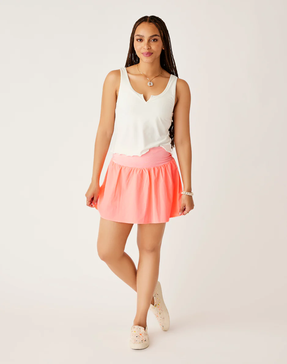 Sasha Balsa Skort: Electric Coral - FINAL SALE