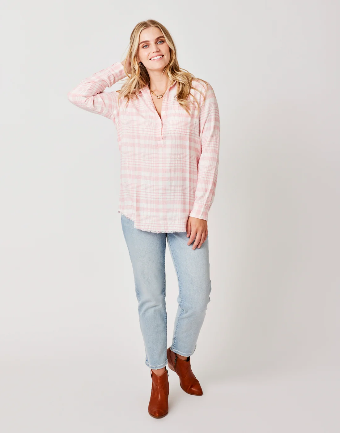 Sawyer Twill: Grapefruit Plaid - FINAL SALE - Image 5