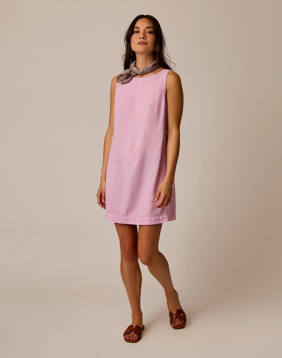 Scottie Linen Dress: Lt. Violet Chambray - Image 6